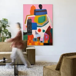 Outlet Urban Cotton Wandkleed Battle Of Colour in maat en frame naar keuze