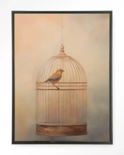 Clearance Urban Cotton Wandkleed Bird Cage in maat en frame naar keuze