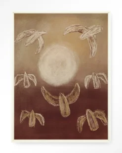 Clearance Urban Cotton Wandkleed Birds By Night in maat en frame naar keuze