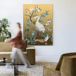 Outlet Urban Cotton Wandkleed Birds in maat en frame naar keuze