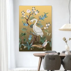 Outlet Urban Cotton Wandkleed Birds in maat en frame naar keuze