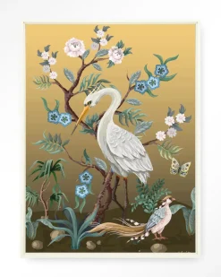 Outlet Urban Cotton Wandkleed Birds in maat en frame naar keuze