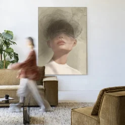 Hot Urban Cotton Wandkleed Blind Mist in maat en frame naar keuze