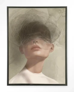 Hot Urban Cotton Wandkleed Blind Mist in maat en frame naar keuze