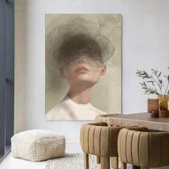 Hot Urban Cotton Wandkleed Blind Mist in maat en frame naar keuze