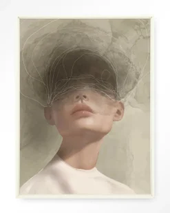 Hot Urban Cotton Wandkleed Blind Mist in maat en frame naar keuze