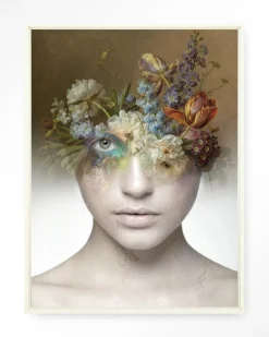 New Urban Cotton Wandkleed Bloom in maat en frame naar keuze