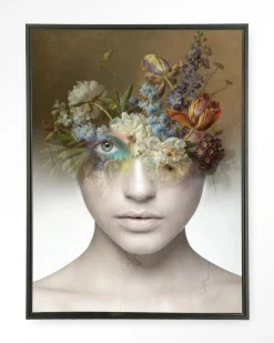 New Urban Cotton Wandkleed Bloom in maat en frame naar keuze