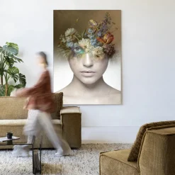 New Urban Cotton Wandkleed Bloom in maat en frame naar keuze