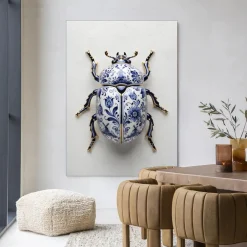 Discount Urban Cotton Wandkleed Blue Beatle in maat en frame naar keuze