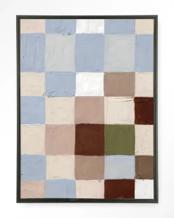 Hot Urban Cotton Wandkleed Blue Blocks in maat en frame naar keuze