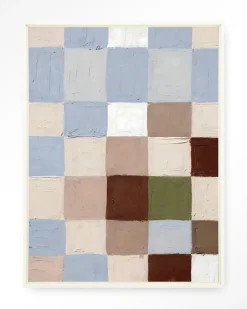 Hot Urban Cotton Wandkleed Blue Blocks in maat en frame naar keuze