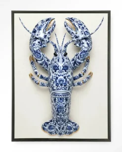 Clearance Urban Cotton Wandkleed Blue Lobster in maat en frame naar keuze