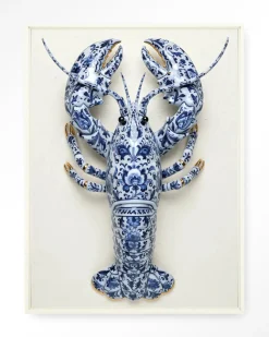 Clearance Urban Cotton Wandkleed Blue Lobster in maat en frame naar keuze