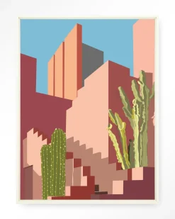 Outlet Urban Cotton Wandkleed Botanical Stairs in maat en frame naar keuze