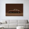 New Urban Cotton Wandkleed Brown Porsche in maat en frame naar keuze