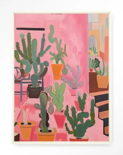 Outlet Urban Cotton Wandkleed Cactus Party in maat en frame naar keuze