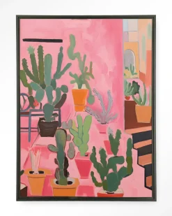 Outlet Urban Cotton Wandkleed Cactus Party in maat en frame naar keuze