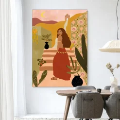 Discount Urban Cotton Wandkleed Caribbean Night in maat en frame naar keuze