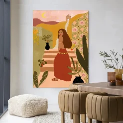 Discount Urban Cotton Wandkleed Caribbean Night in maat en frame naar keuze