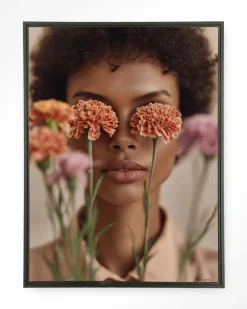 Sale Urban Cotton Wandkleed Carnation in maat en frame naar keuze