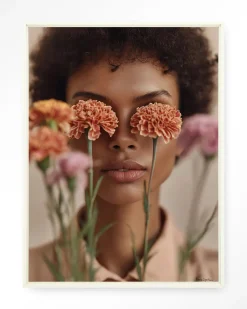 Sale Urban Cotton Wandkleed Carnation in maat en frame naar keuze