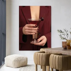 Online Urban Cotton Wandkleed Cherry Martini in maat en frame naar keuze