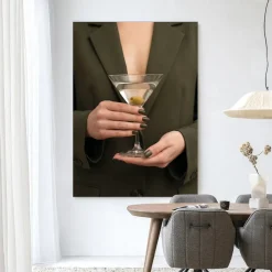 New Urban Cotton Wandkleed Classic Martini in maat en frame naar keuze