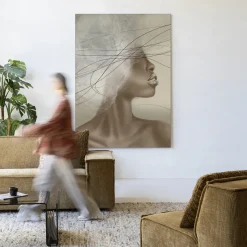 Clearance Urban Cotton Wandkleed Cloudy Thoughts in maat en frame naar keuze