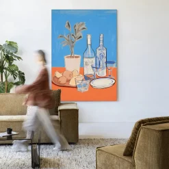 Urban Cotton Wandkleed Cocktail Table in maat en frame naar keuze