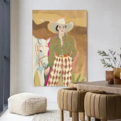 Best Urban Cotton Wandkleed Cowgirl 3 in maat en frame naar keuze