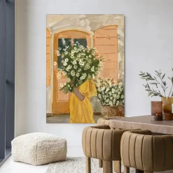 Sale Urban Cotton Wandkleed Daisy Lady in maat en frame naar keuze