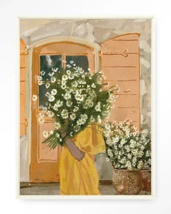 Sale Urban Cotton Wandkleed Daisy Lady in maat en frame naar keuze