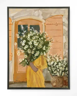 Sale Urban Cotton Wandkleed Daisy Lady in maat en frame naar keuze