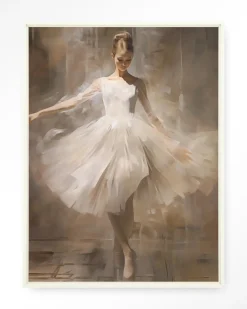 Urban Cotton Wandkleed Dancing Ballerina in maat en frame naar keuze