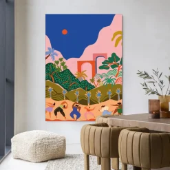 Outlet Urban Cotton Wandkleed Dancing In Paradise in maat en frame naar keuze