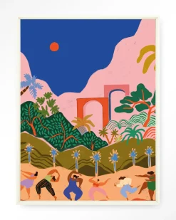 Outlet Urban Cotton Wandkleed Dancing In Paradise in maat en frame naar keuze