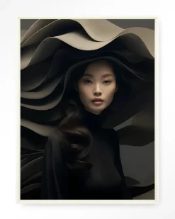 Online Urban Cotton Wandkleed Dark Flow in maat en frame naar keuze