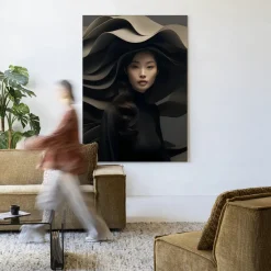 Online Urban Cotton Wandkleed Dark Flow in maat en frame naar keuze