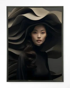 Online Urban Cotton Wandkleed Dark Flow in maat en frame naar keuze