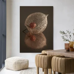 Hot Urban Cotton Wandkleed De Reflectie Van Vergankelijkheid In Bruintinten in maat en frame naar keuze