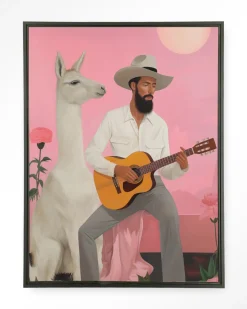 Online Urban Cotton Wandkleed Delilah Lama in maat en frame naar keuze