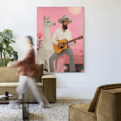 Online Urban Cotton Wandkleed Delilah Lama in maat en frame naar keuze