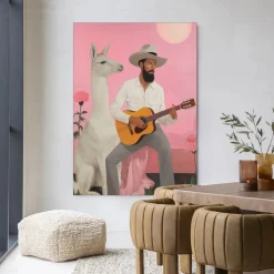 Online Urban Cotton Wandkleed Delilah Lama in maat en frame naar keuze