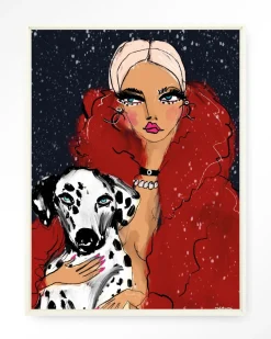 Clearance Urban Cotton Wandkleed Dotted Doggy in maat en frame naar keuze