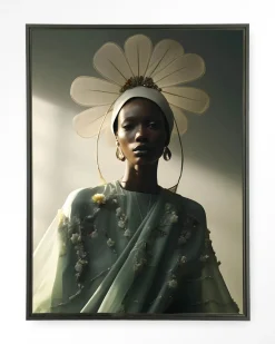 Clearance Urban Cotton Wandkleed Editorial Flower in maat en frame naar keuze