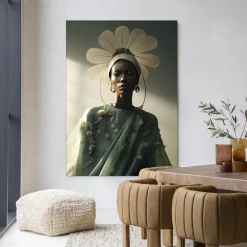 Clearance Urban Cotton Wandkleed Editorial Flower in maat en frame naar keuze