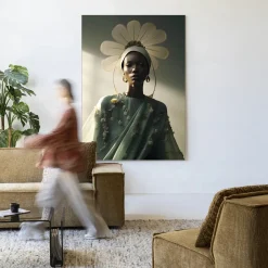 Clearance Urban Cotton Wandkleed Editorial Flower in maat en frame naar keuze