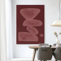 Sale Urban Cotton Wandkleed Elementa Burgundy 1 in maat en frame naar keuze