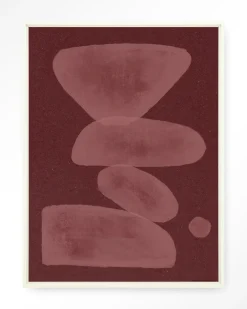 Sale Urban Cotton Wandkleed Elementa Burgundy 1 in maat en frame naar keuze